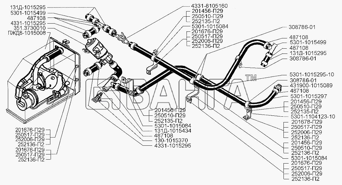 ЗИЛ ЗИЛ-5301 (2006) Схема Установка пускового подогревателя на